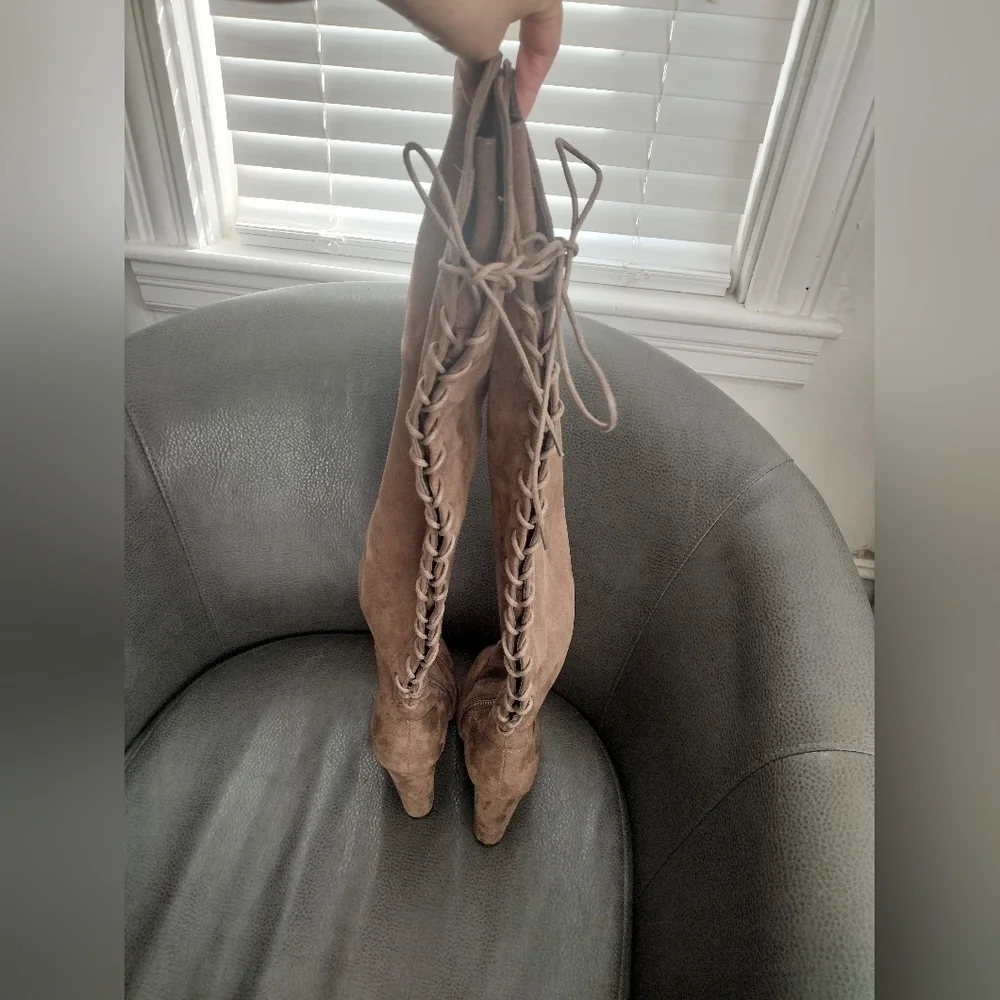 Top Moda Over the Knee Tan Boots